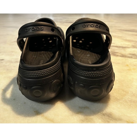 Crocs Classic Platform Clogs Black Comfortable Footwear Size 6 - Picture 3 of 5